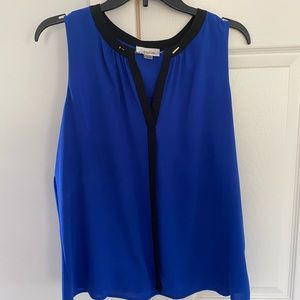 Royal blue sleeveless Calvin Klein blouse
